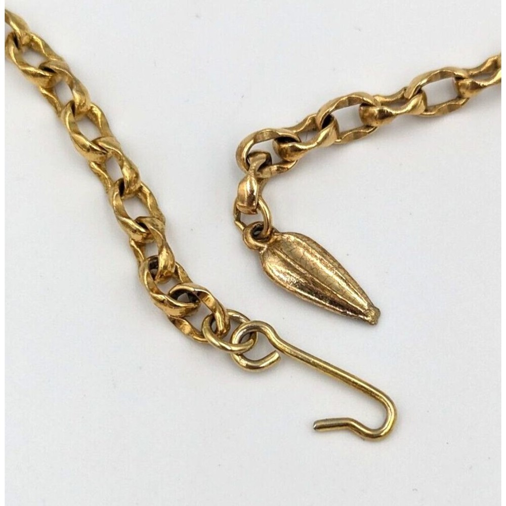 Whiting & Davis Gold Tone Chainmail Metal Fringed Vintage Bib Necklace 1970s - Picture 10 of 14